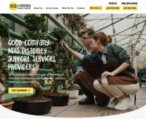 Good Company Disability Services website designed by Kraken Digital